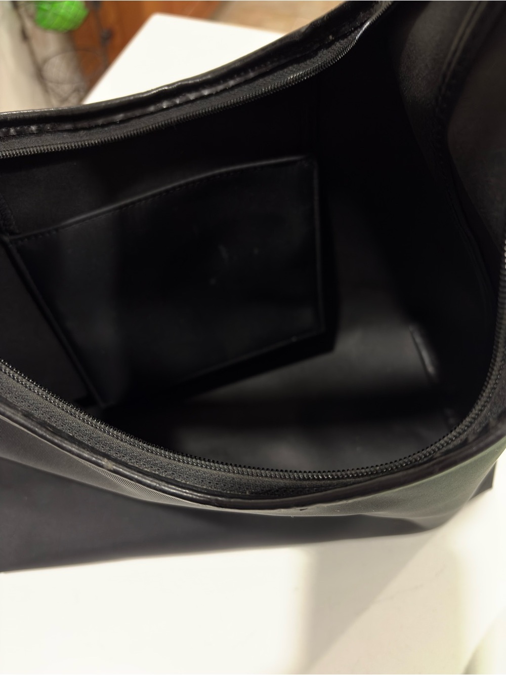 Longchamp Black Nylon Hobo Shoulder Bag Leather Trim Made in France - Picture 10 of 11